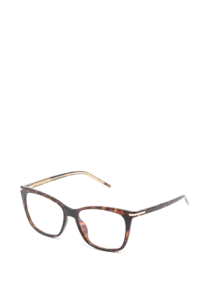 BOSS tortoiseshell-effect rectangle-frame glasses - Brown