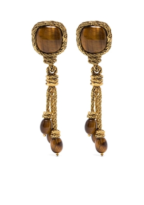 Aurelie Bidermann Miki tiger eye earrings - Gold