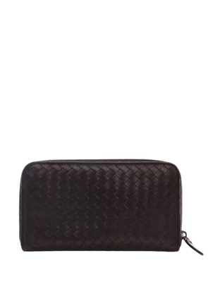 Bottega Veneta Pre-Owned 2012-2026 Leather Intrecciato Zip Around Wallet long wallets - Brown