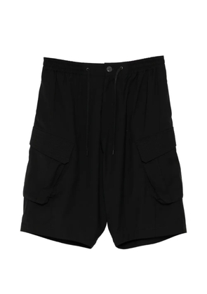 Devoa wool cargo shorts - Black