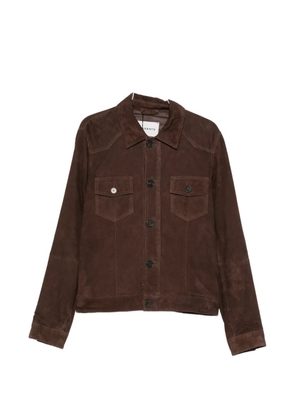 AMARANTO button-up suede jacket - Brown