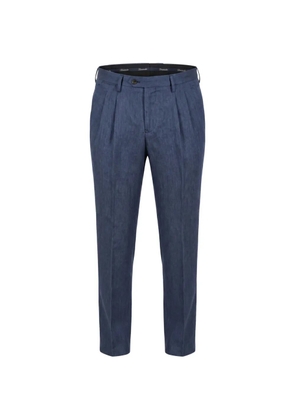 Drumohr pleated-front tapered-leg trousers - Blue