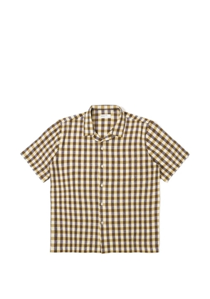 Universal Works gingham-check short-sleeve shirt - Brown