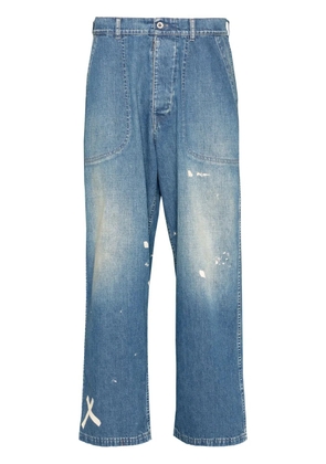 Maison Margiela paint-splatter wide-leg jeans - Blue