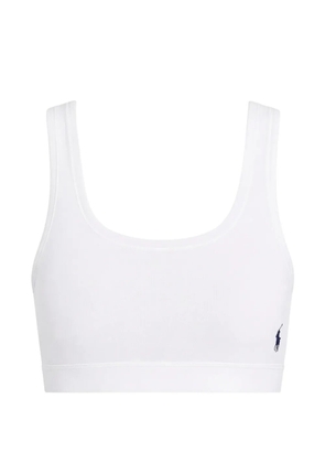 Polo Ralph Lauren logo-embroidered stretch-design bra - White