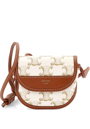 Celine Pre-Owned Airpods Case Flap Bag Triomphe Coated Canva crossbody bag - Neutrals