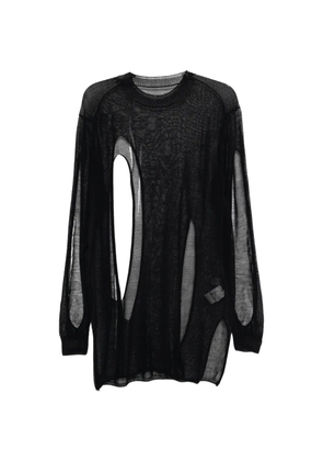 Yohji Yamamoto semi-sheer T-shirt - Black