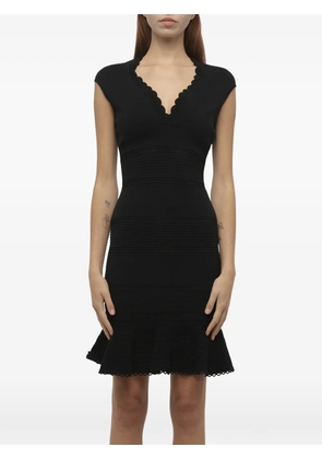 Alexander McQueen v-neck mini dress - Black
