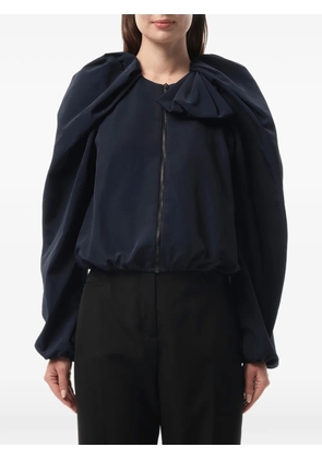 Lanvin bow-detail gathered jacket - Blue