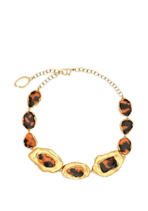 Oscar de la Renta tortoise stone collar necklace - Gold