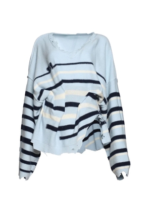 Natasha Zinko distressed striped sweater - Blue