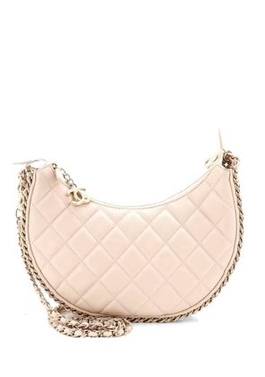 CHANEL Pre-Owned Chain Around Hook Quilted Lambskin Small hobo bag - Neutrals