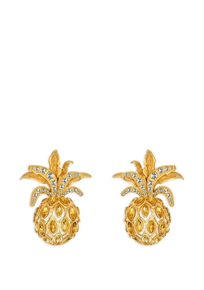 Oscar de la Renta pineapple pavé clip-on earrings - Gold