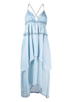PINKO Agatha ruffled tiered midi dress - Blue