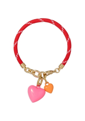 Roxanne Assoulin Happy Cord double-heart pendant bracelet - Red