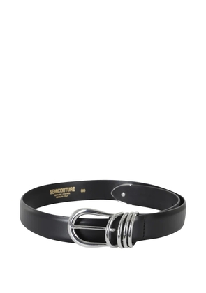 Semicouture triple-keeper leather belt - Black