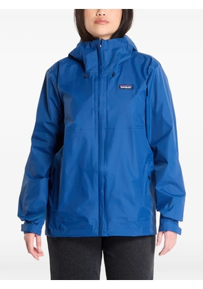 Patagonia logo-patch hooded jacket - Blue