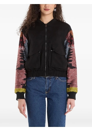 Desigual landscape-print beaded jacket - Black