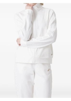DIMENSIONE DANZA lace-trim zip-up sweater - White