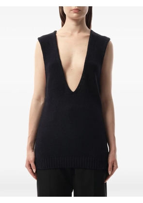 Lanvin plunging V-neck ribbed-trim sweater - Black
