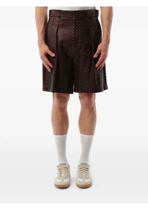 Givenchy cross-embroidered leather shorts - Black