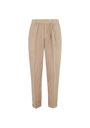 Myths Ares elasticated-waistband turned-up-hem trousers - Neutrals