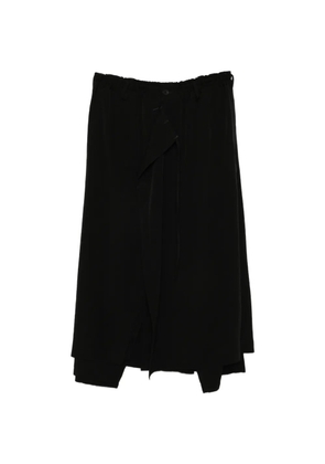 Yohji Yamamoto layered asymmetric-hem trousers - Black