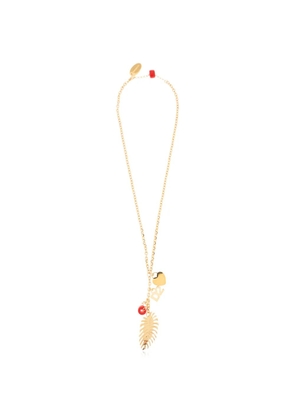 DSQUARED2 charm-detail leaf-pendant necklace - Gold