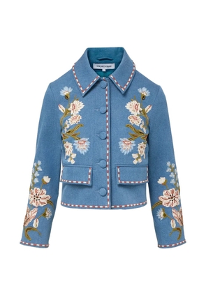 Veronica Beard Vikaria floral-embroidered jacket - Blue