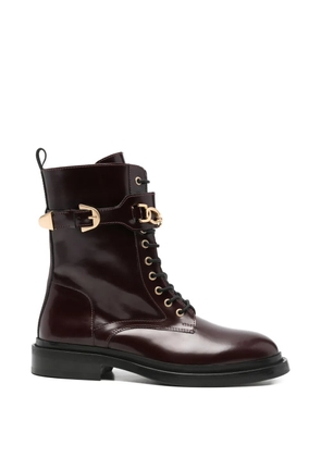 ADRIANNA FERETTI chain-link buckle-strap boots - Red