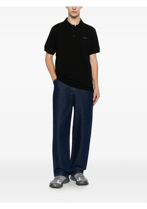 Kenzo logo-embroidered piqué polo shirt - Black