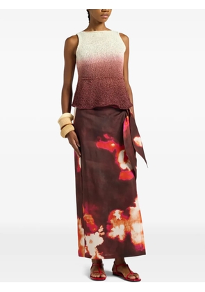 Liviana Conti Erin floral-print wrap skirt - Red