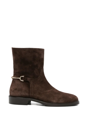 ADRIANNA FERETTI horsebit-detail suede boots - Brown