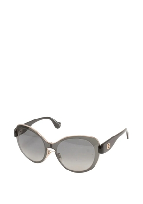 Balenciaga Eyewear logo-plaque cat-eye sunglasses - Black
