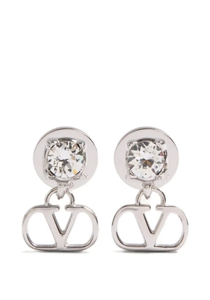 Valentino Garavani VLogo Signature earrings in metal and Swarovski® crystals - Silver