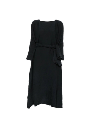 Daniela Gregis belted crinkled-finish midi dress - Black