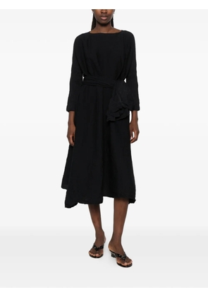 Daniela Gregis belted crinkled-finish midi dress - Black