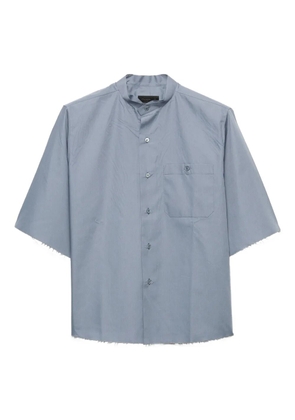Prada band-ollar raw-cut shirt - Blue