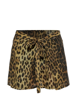 Moschino leopard-print wrap short pareo - Neutrals