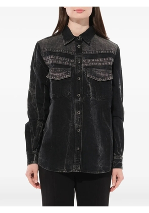 Givenchy acid-wash chest-pocket shirt - Black