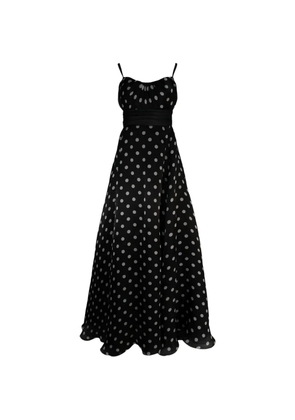Pamella Roland polka-dot-pattern maxi dress - Black