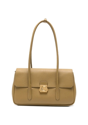 Coccinelle large C-Me Lock logo-clasp pebbled tote bag - Green