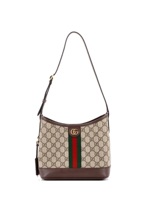 Gucci Pre-Owned Ophidia Open Bucket Bag GG Coated Canvas with Leather Small shoulder bag - Brown