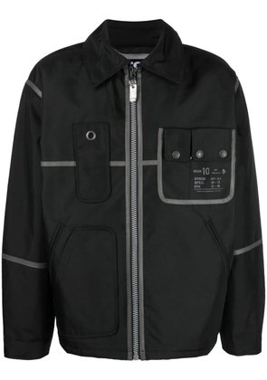 Diesel piped-trim canvas jacket - Black