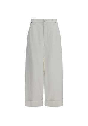 Brunello Cucinelli wide-leg turn-up trousers - White
