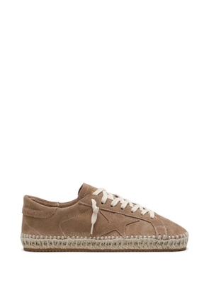 Golden Goose Super-Star in tobacco suede with beige suede star and jute-effect sneakers - Neutrals