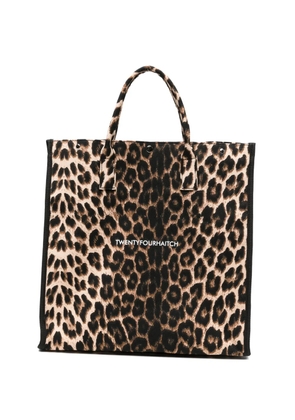 TWENTY FOURHAITCH Myrtos leopard-print tote bag - Neutrals