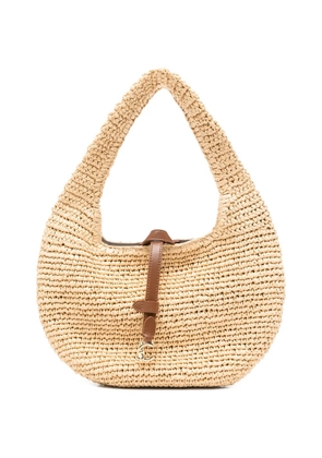 Coccinelle mediu C-Me woven leather-trim tote bag - Neutrals