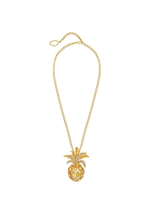 Oscar de la Renta pineapple pavé pendant necklace - Gold
