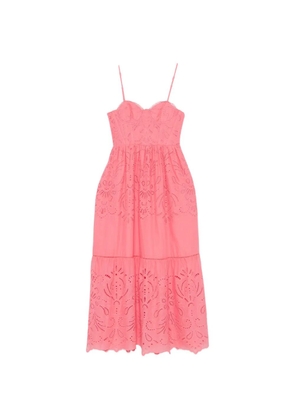 ERMANNO FIRENZE broderie-anglaise tiered maxi dress - Pink